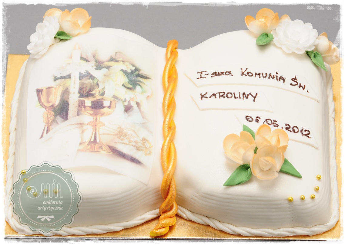 Tort Komunijny Książka z opłatkiem - zdjęcie 1